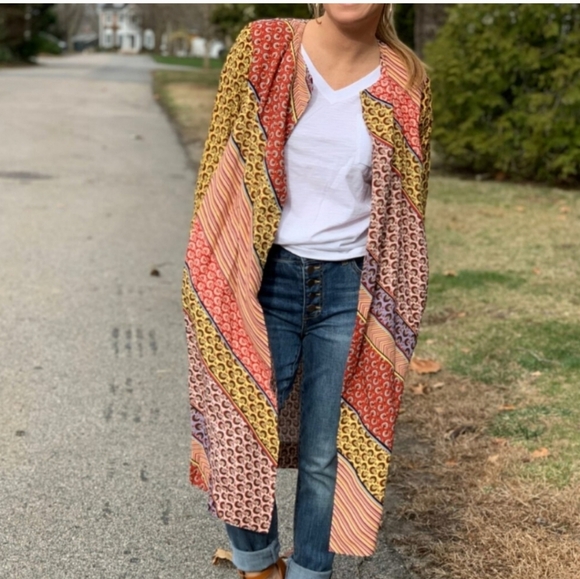 Patchwork Cabi Kimono Jacket CAbi #5664 Poet Open Front Patchwork